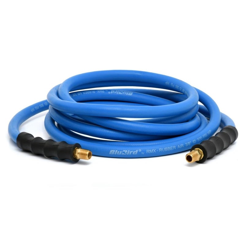 BLUBIRD BB3825 3/8" x 25' Rubber Air Hose, 100% Rubber, Lightest, Strongest, Most Flexible, 300 PSI, 50F to 190F Degrees, Ozone Resistant, High Strength Polyester Braided - Image 2
